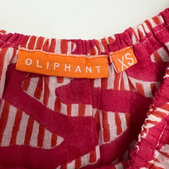 Oliphant Red Pink Pattern Off Shoulder Blouse - Picture 3 of 5